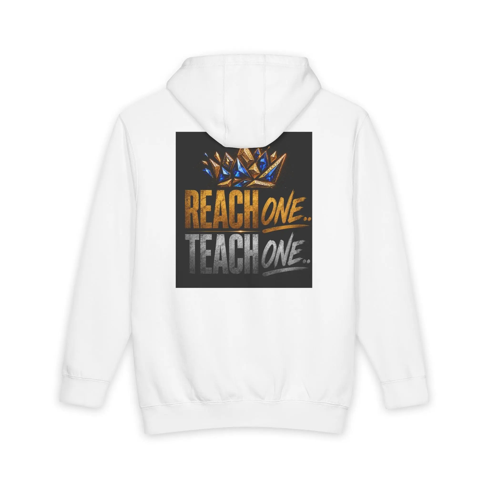 Reach One Teach One Crown Hoodie — "Broken to Bespoke" Inspirational Pullover Printify