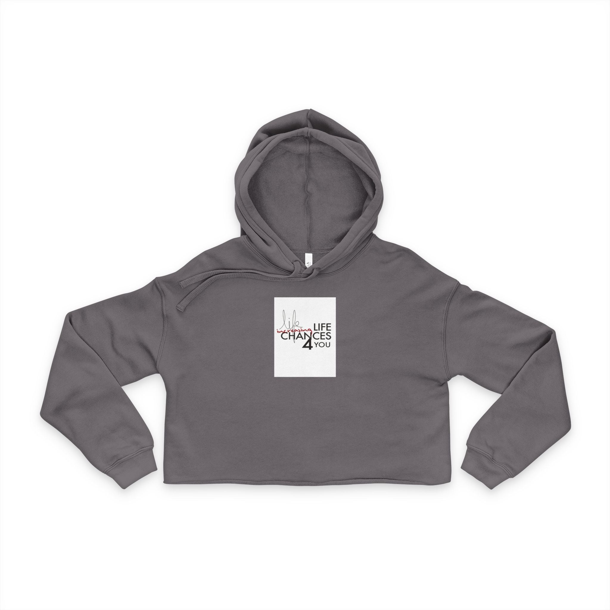Cropped Hoodie — 'Life Changes 4 You' Front Logo & 'The world ain't what it seems' Back