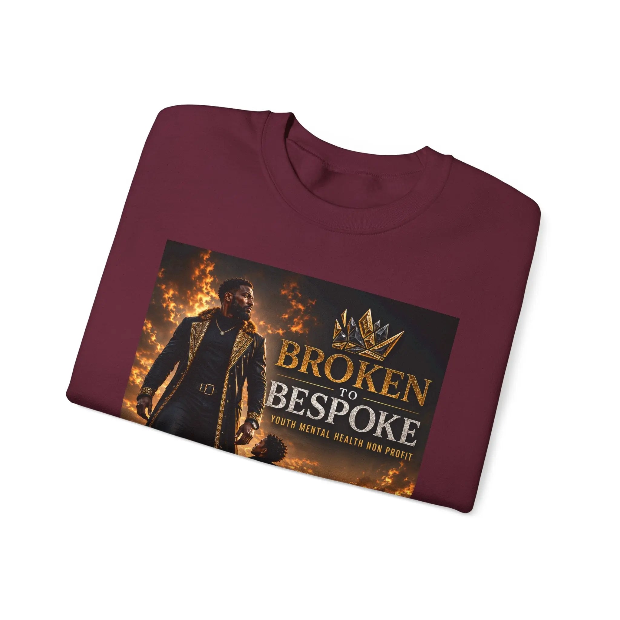 Broken to Bespoke Crewneck Sweatshirt — “Our Crown Has Already Been Bought” Inspirational Graphic Printify