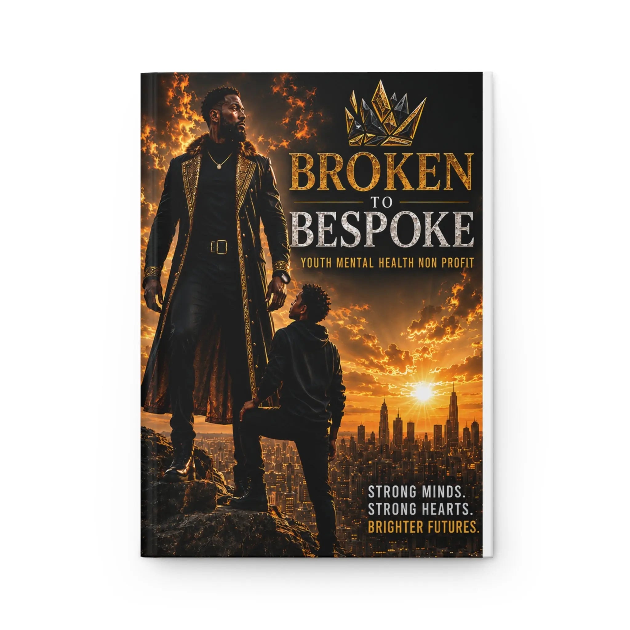 Hardcover Journal — "Broken to Bespoke" Inspirational Lined Home & Lifestyle (Mental Health Youth Empowerment) Printify