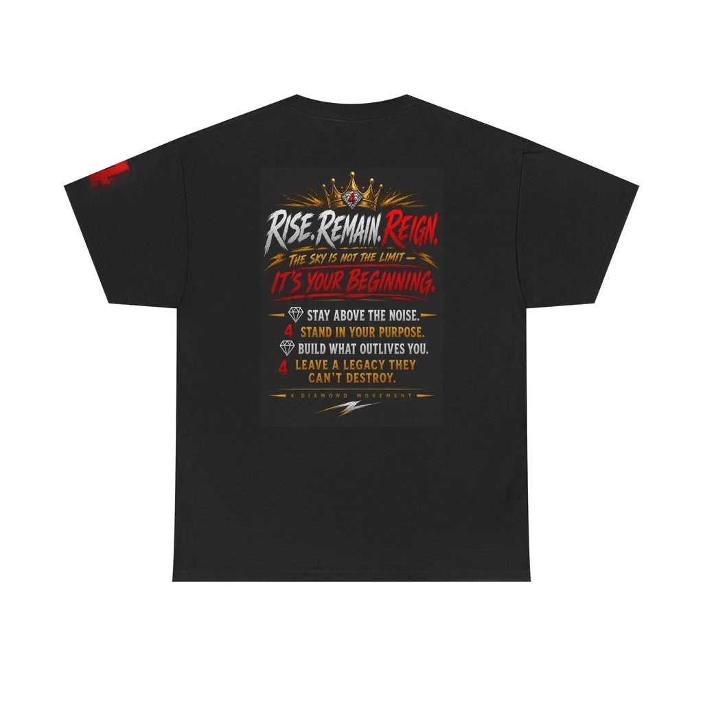 93 Million Miles Graphic Tee — "Rise, Remain, Reign" Motivational Cotton Shirt Printify