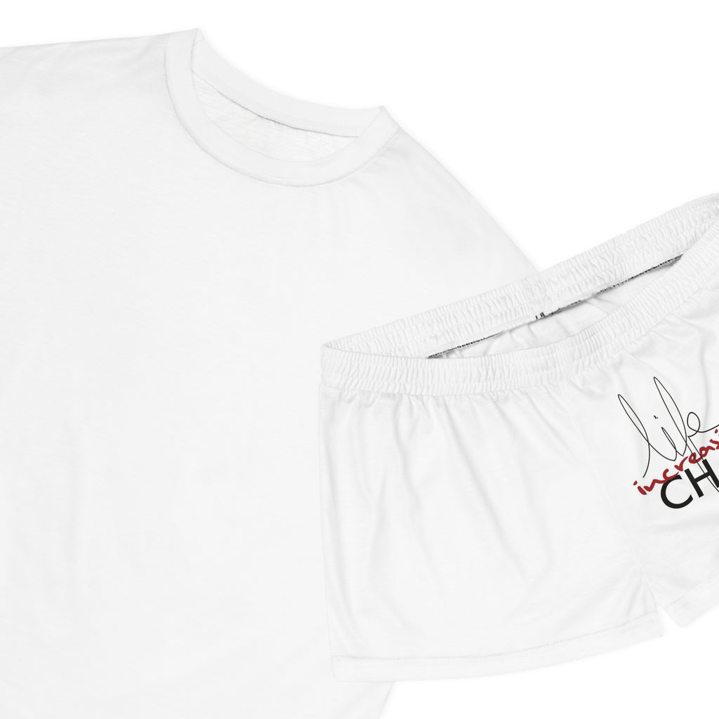 Women's Short Pajama Set — "Life Changes 4 You" Relaxed Sleepwear Shorts Top