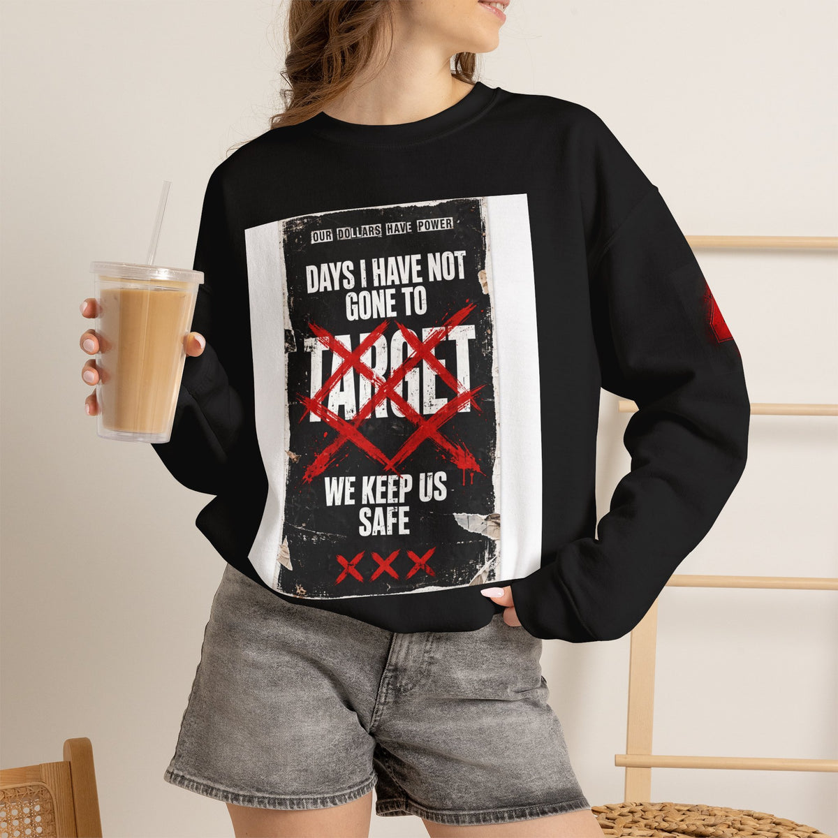 Boycott "Target" Every Dollar Is A Vote Distressed Crewneck Sweatshirt