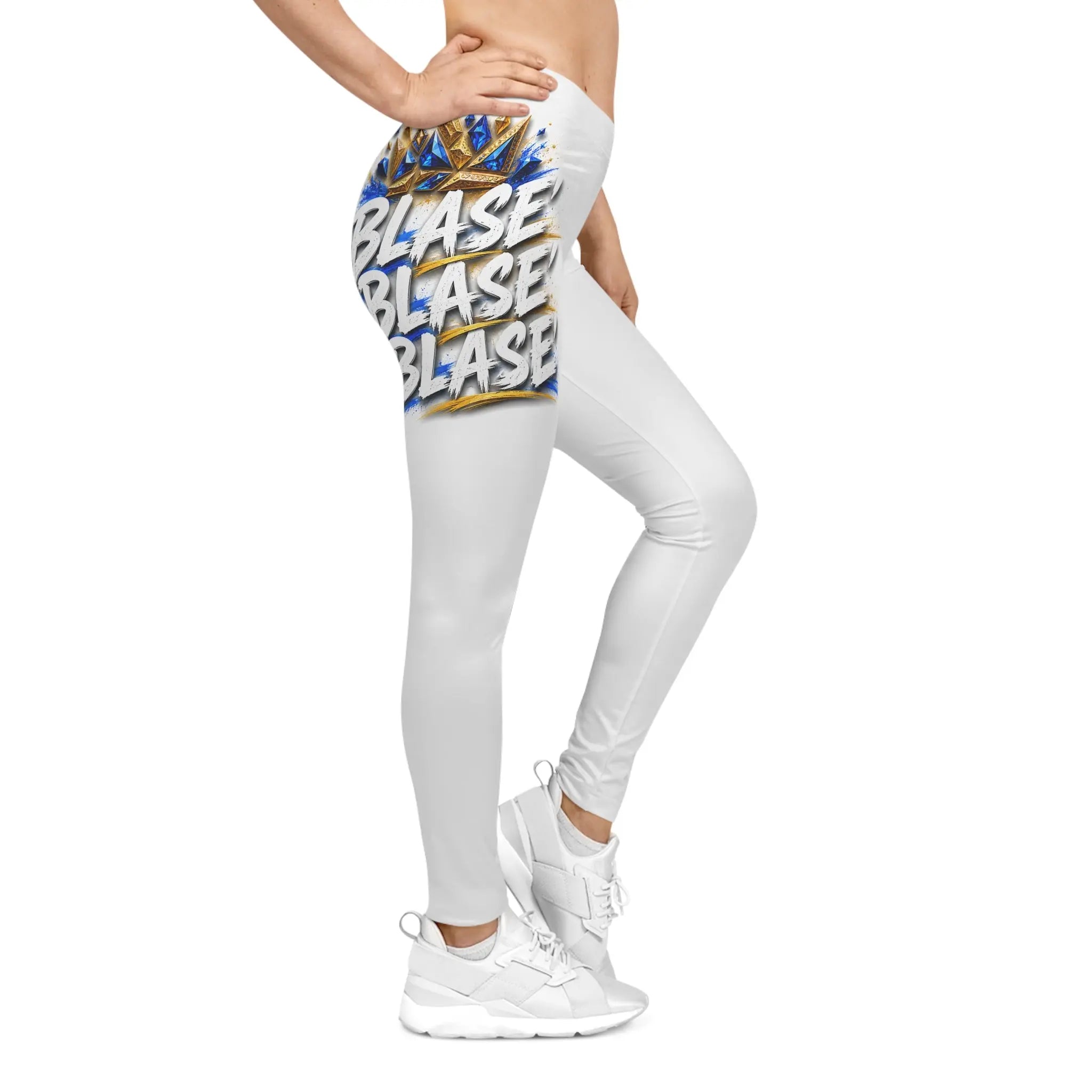 Bold 'Blase Blase Blase' Graphic Leggings – Women’s Casual Statement Leggings Printify
