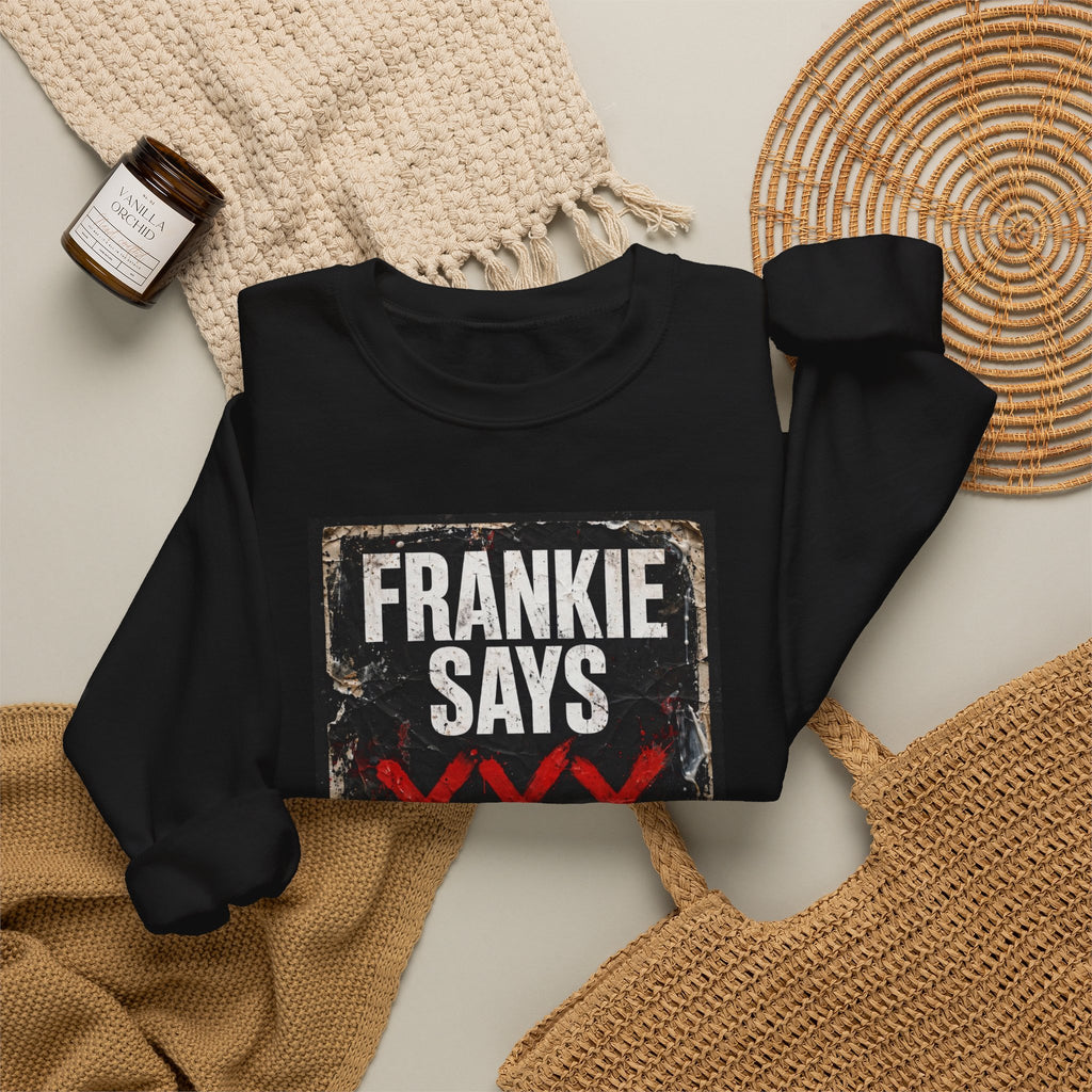 Frankie Says "XXX ICE" Distressed Graphic Crewneck Sweatshirt