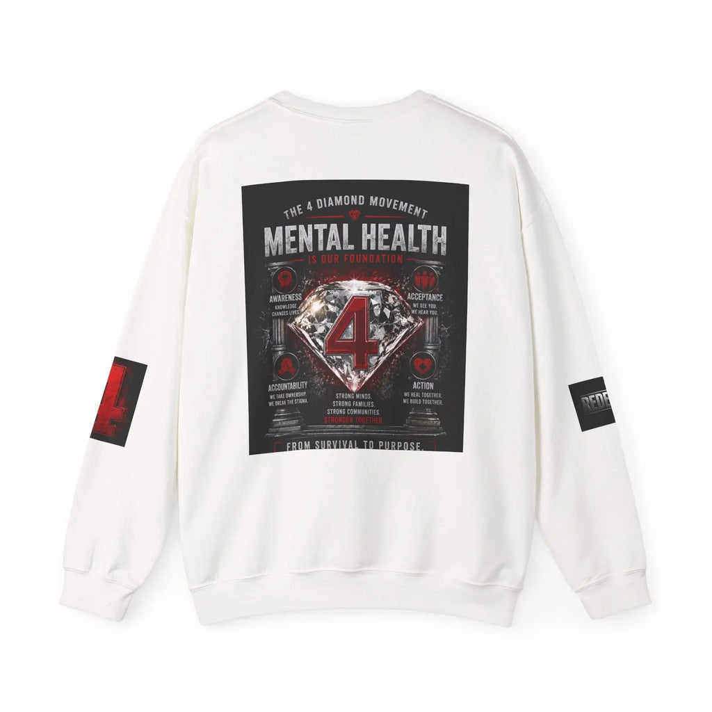 Crewneck Sweatshirt — Diamond 4 Mental Health Awareness Graphic Printify
