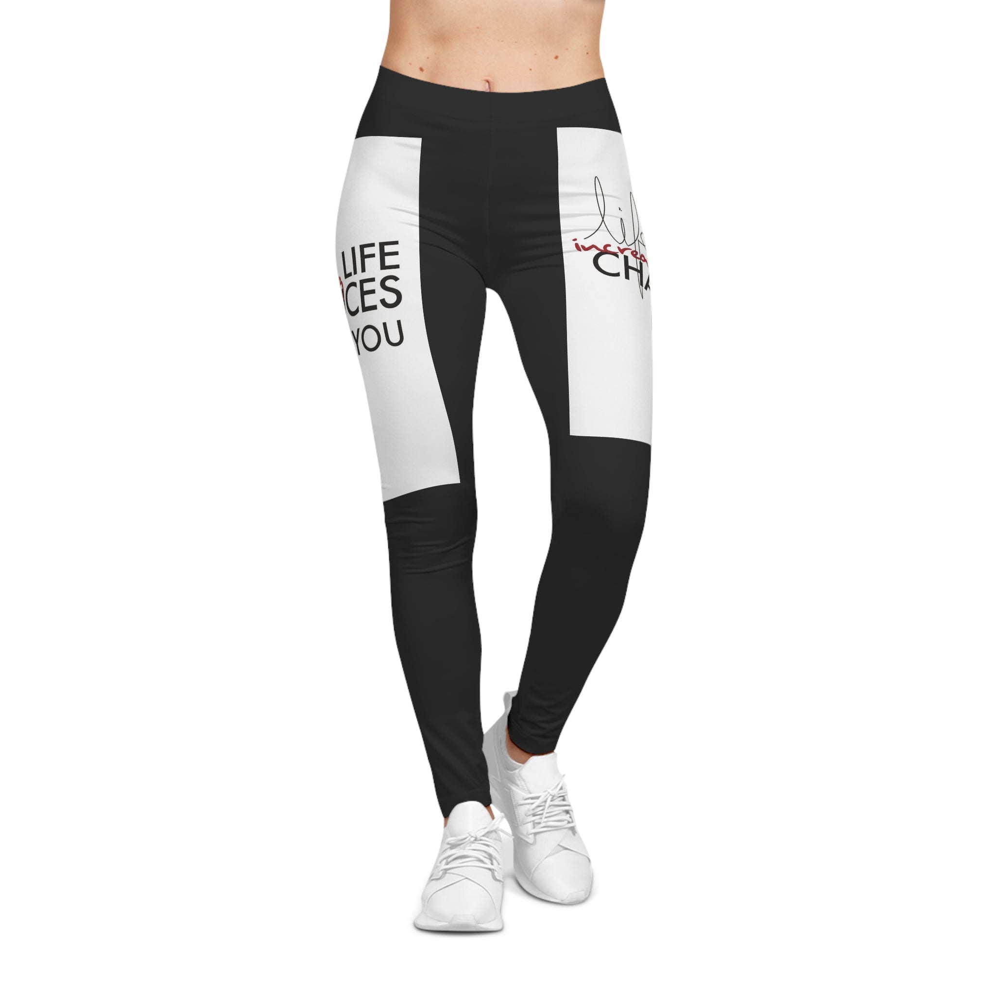Life Changes Women’s Casual Leggings — Inspirational Graphic AOP
