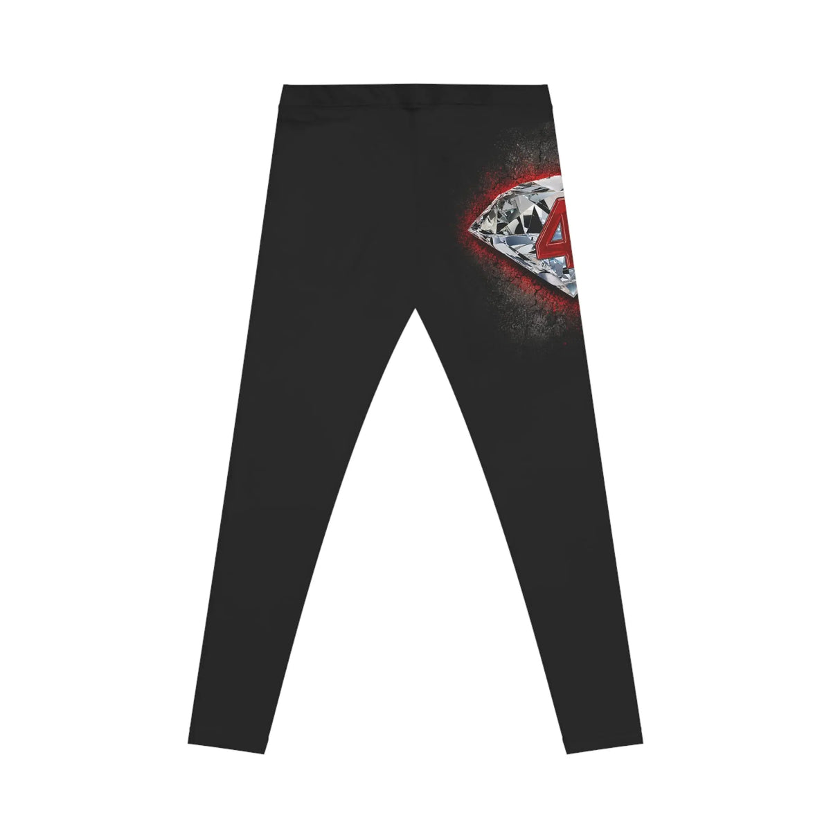 Diamond Shining Collection Women's Leggings — Black Gem Logo Leggings Printify