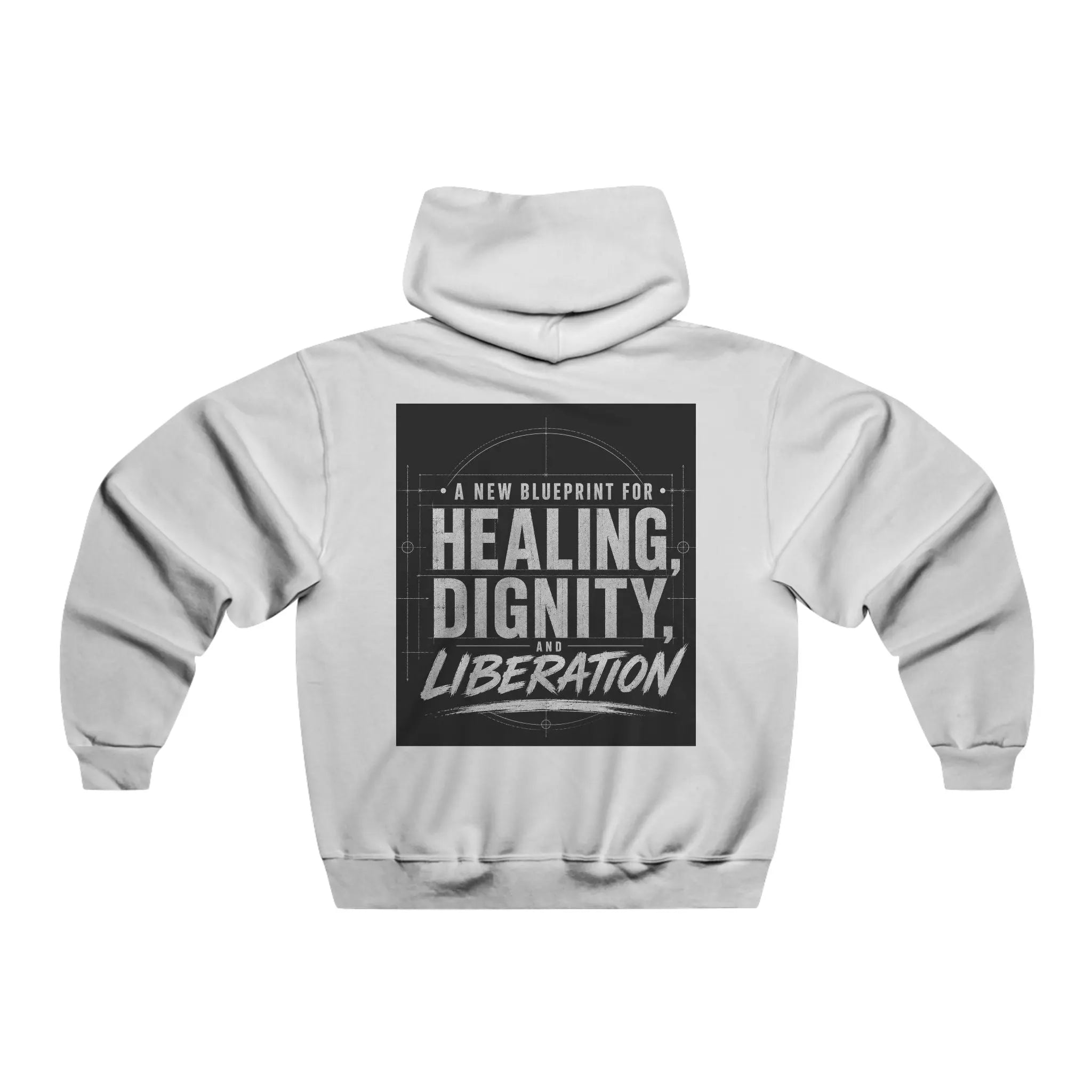 Redesign Hoodie — 'A New Blueprint for Healing, Dignity & Liberation' Graphic Hoodie Printify