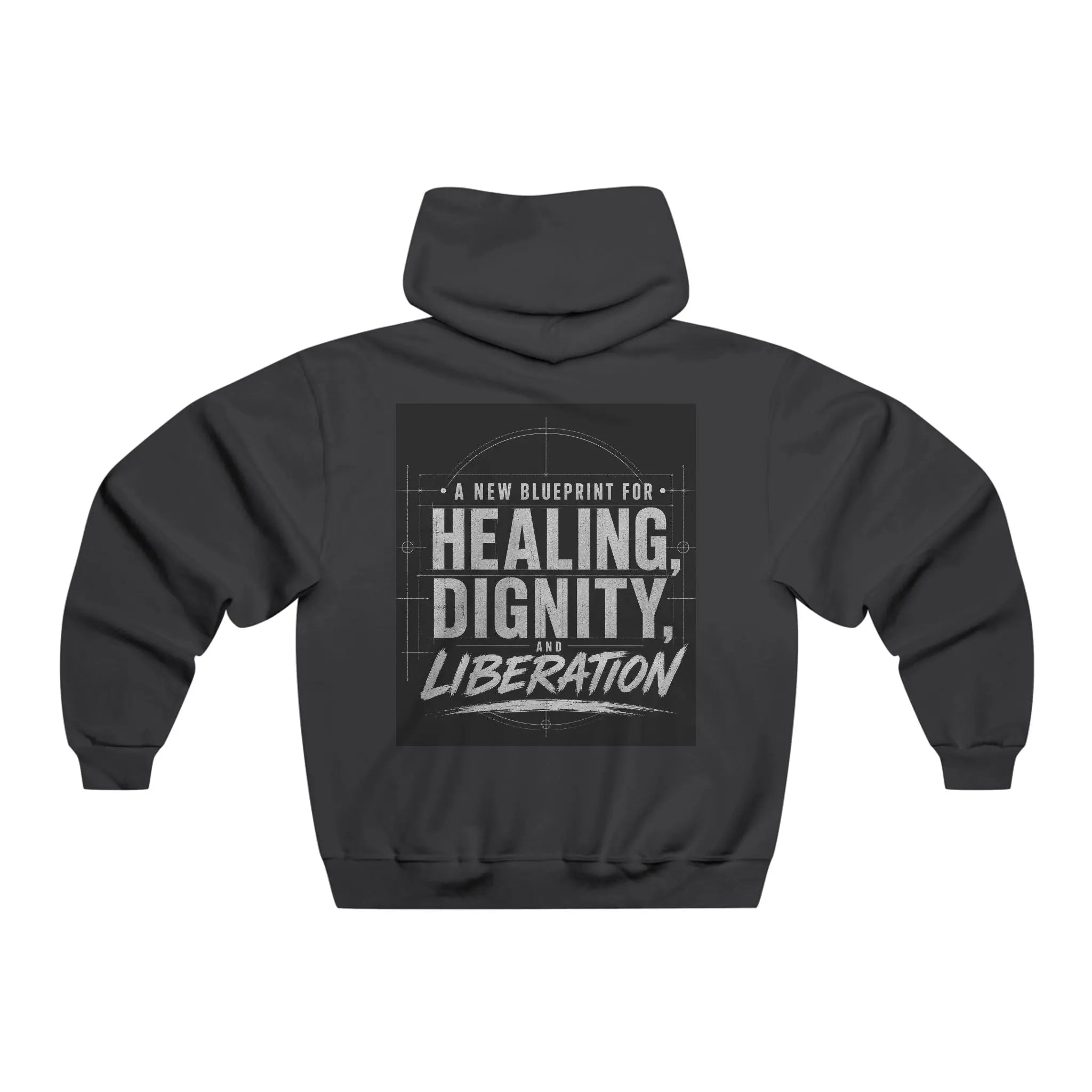 Redesign Hoodie — 'A New Blueprint for Healing, Dignity & Liberation' Graphic Hoodie Printify