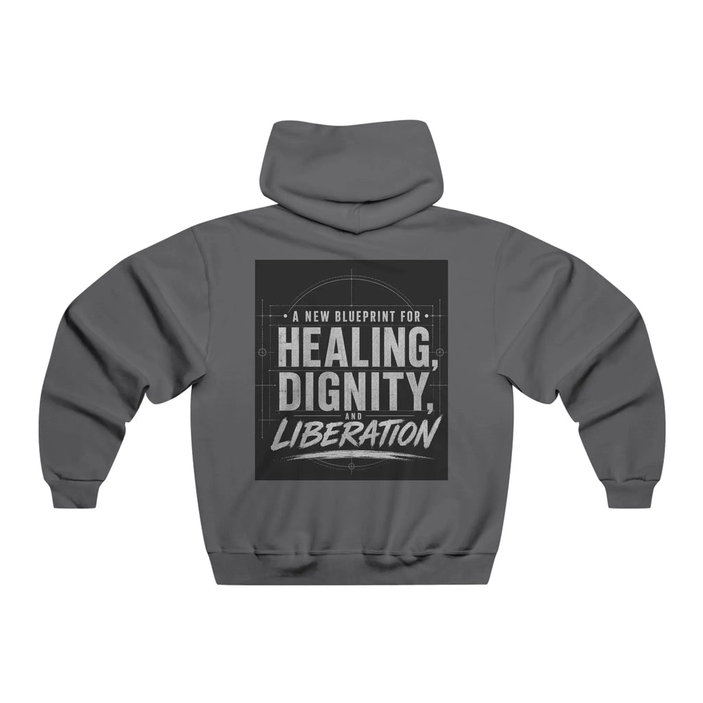 Redesign Hoodie — 'A New Blueprint for Healing, Dignity & Liberation' Graphic Hoodie Printify