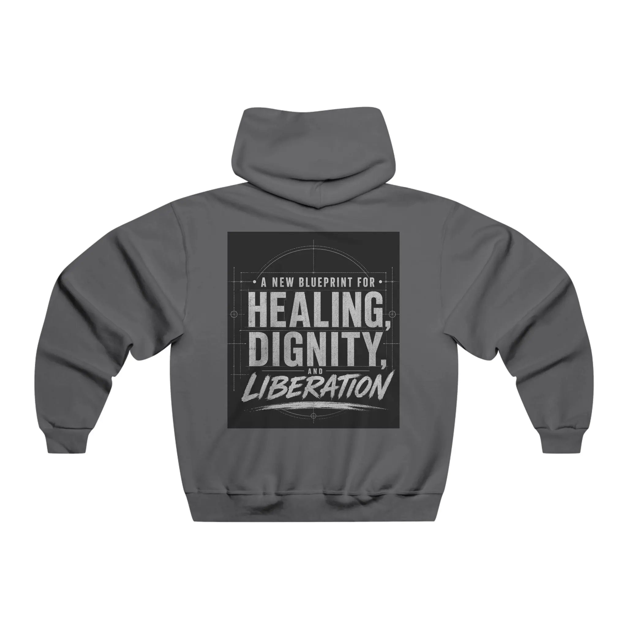Redesign Hoodie — 'A New Blueprint for Healing, Dignity & Liberation' Graphic Hoodie Printify
