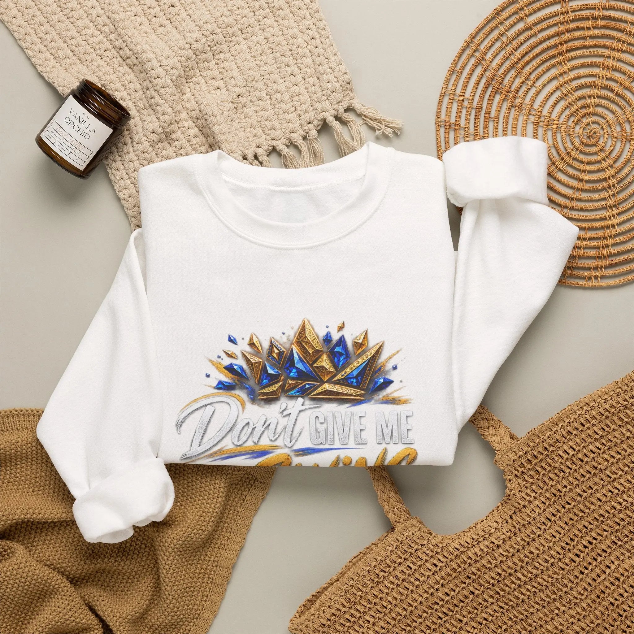 Crewneck Sweatshirt — "Don't Give Me Your Swing, I Got Mine" Crown Streetwear Printify