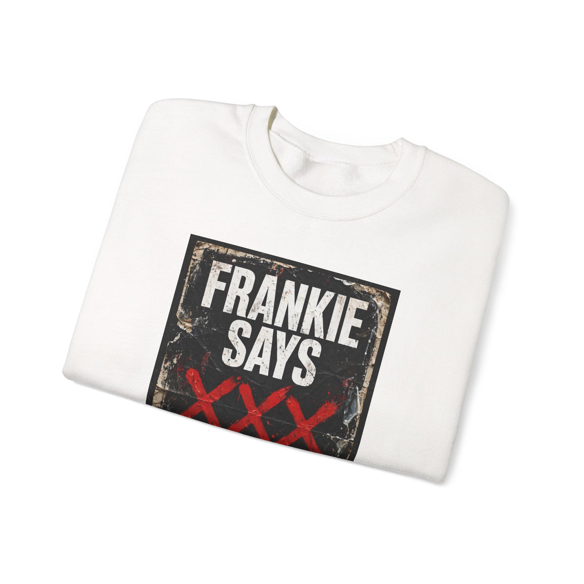 Frankie Says "XXX ICE" Distressed Graphic Crewneck Sweatshirt