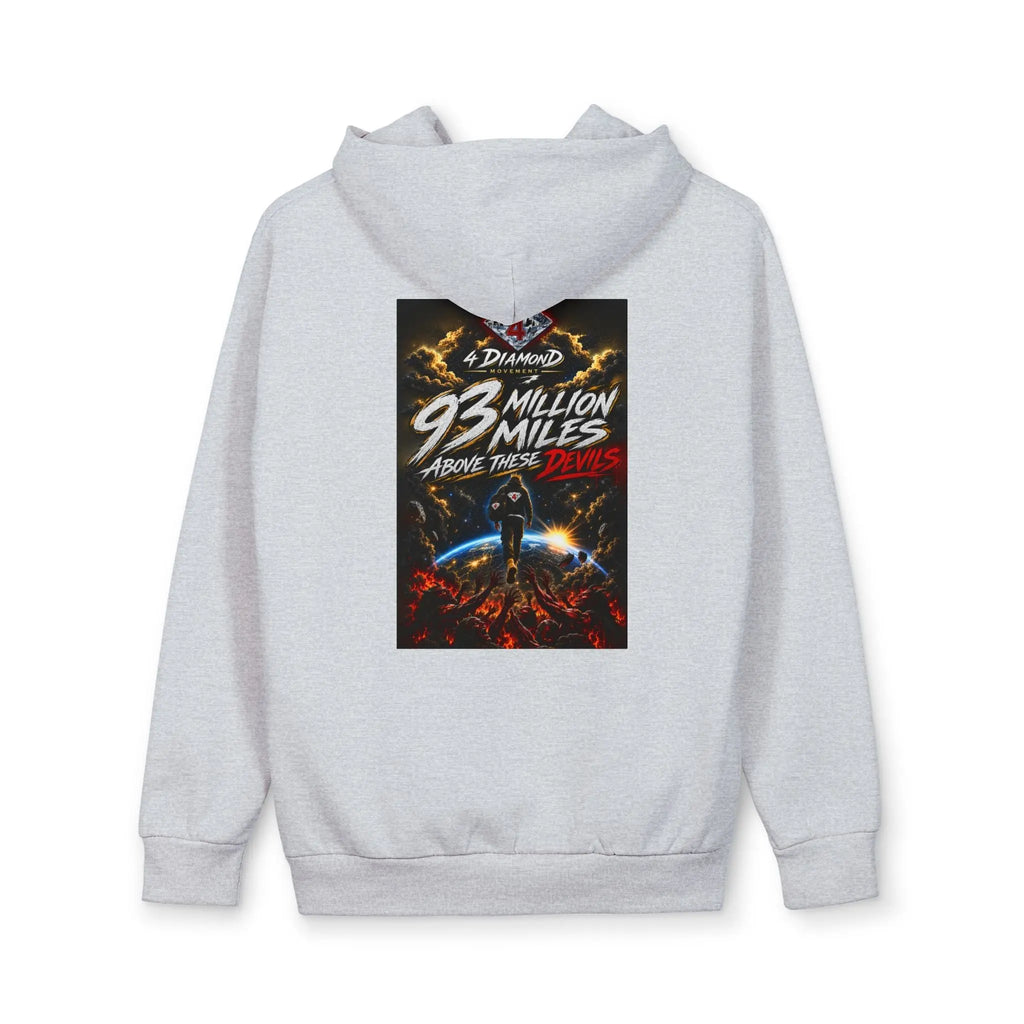 Space Adventure Hoodie — “93 Million Miles Above These Days” Graphic Pullover Printify