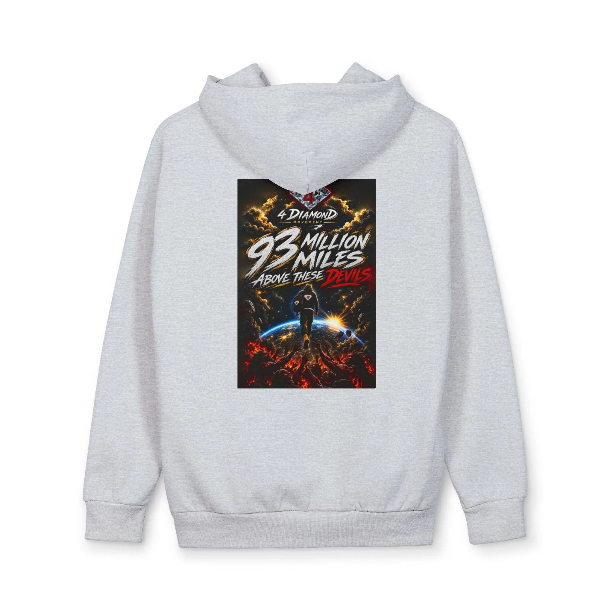 Space Adventure Hoodie — “93 Million Miles Above These Days” Graphic Pullover Printify