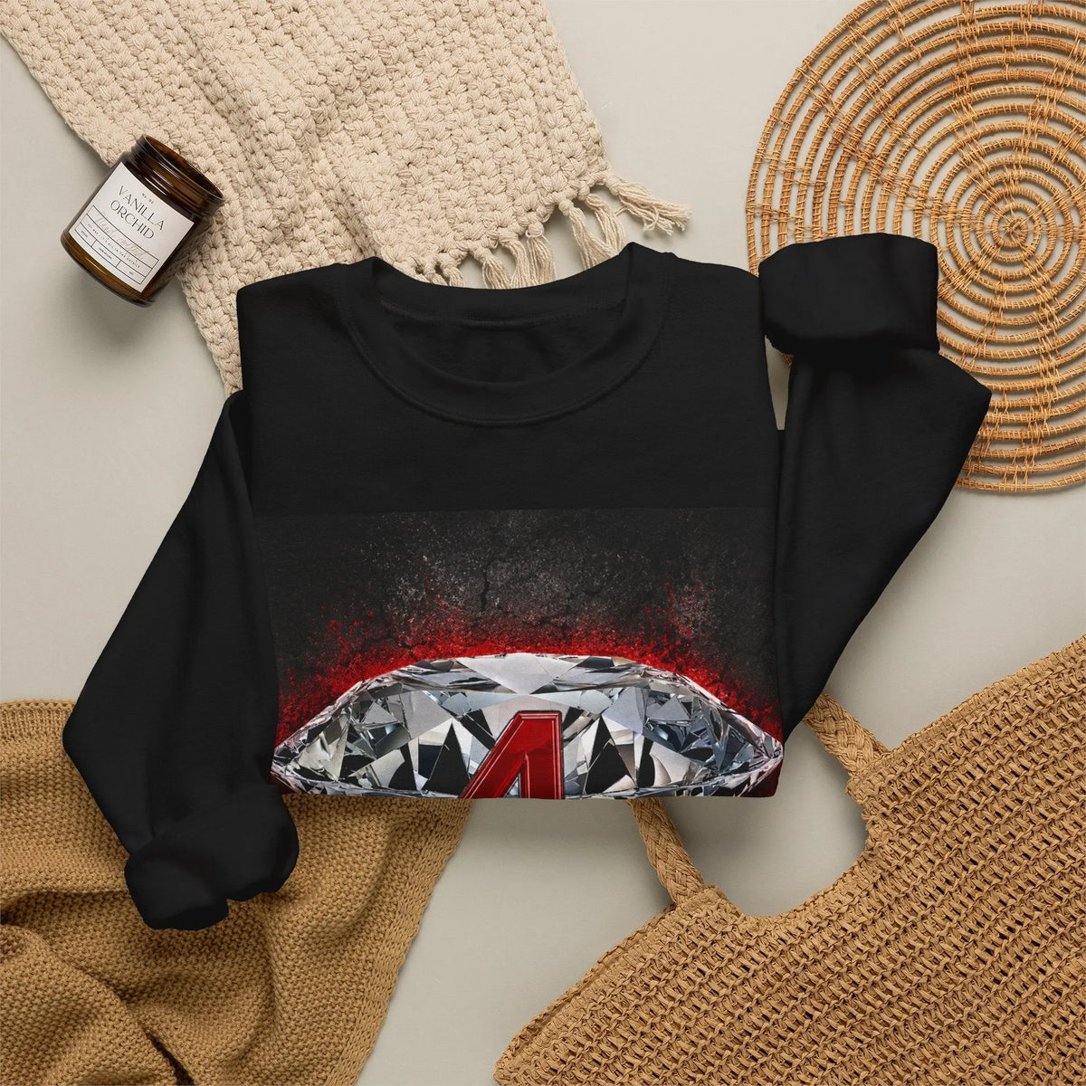 Crewneck Sweatshirt — Diamond 4 Mental Health Awareness Graphic Printify