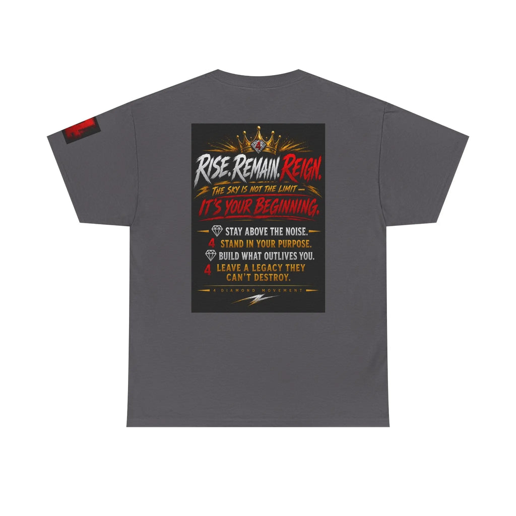 93 Million Miles Graphic Tee — "Rise, Remain, Reign" Motivational Cotton Shirt Printify