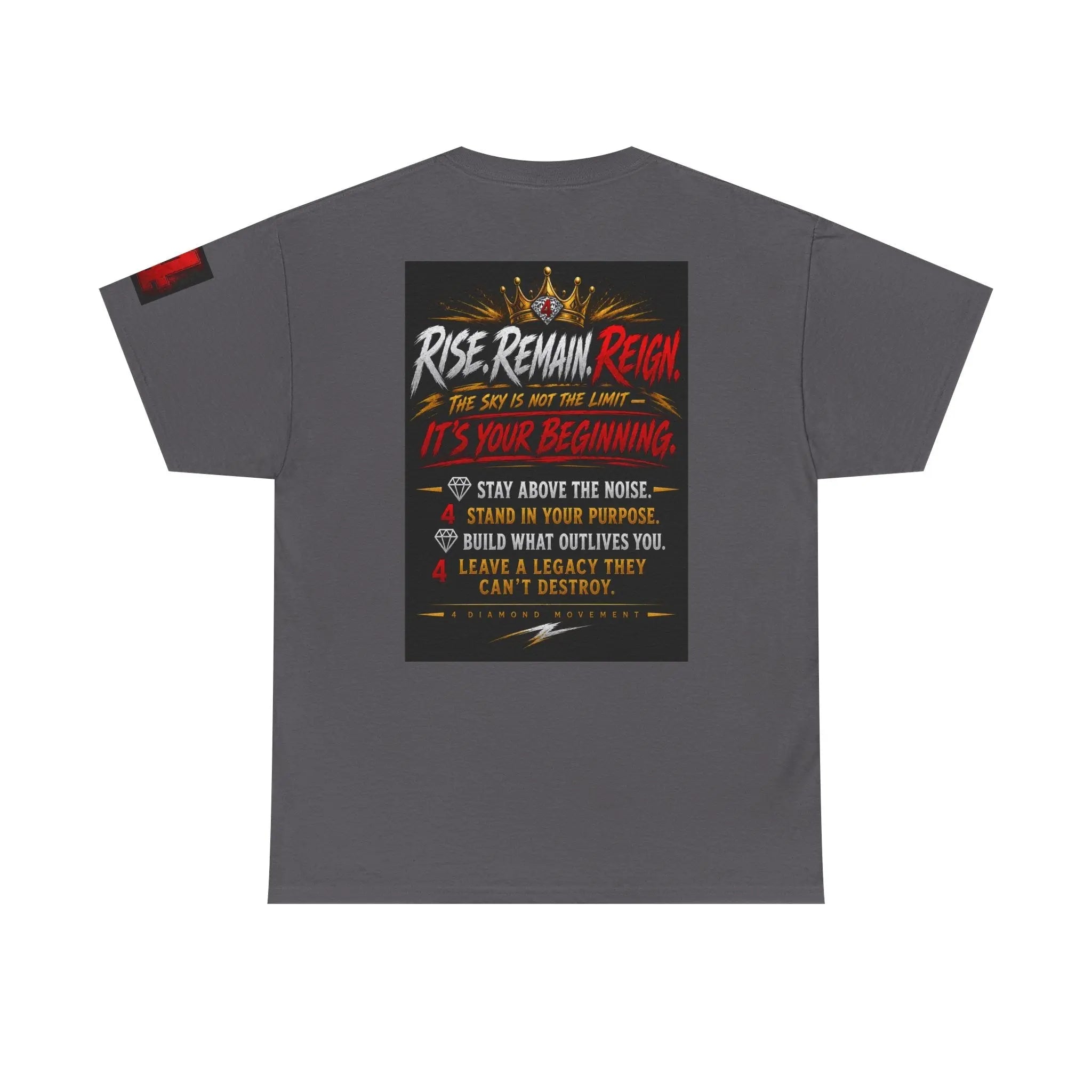 93 Million Miles Graphic Tee — "Rise, Remain, Reign" Motivational Cotton Shirt Printify