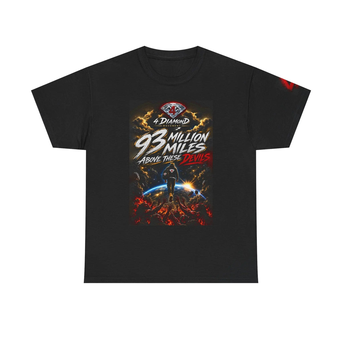 93 Million Miles Graphic Tee — "Rise, Remain, Reign" Motivational Cotton Shirt Printify