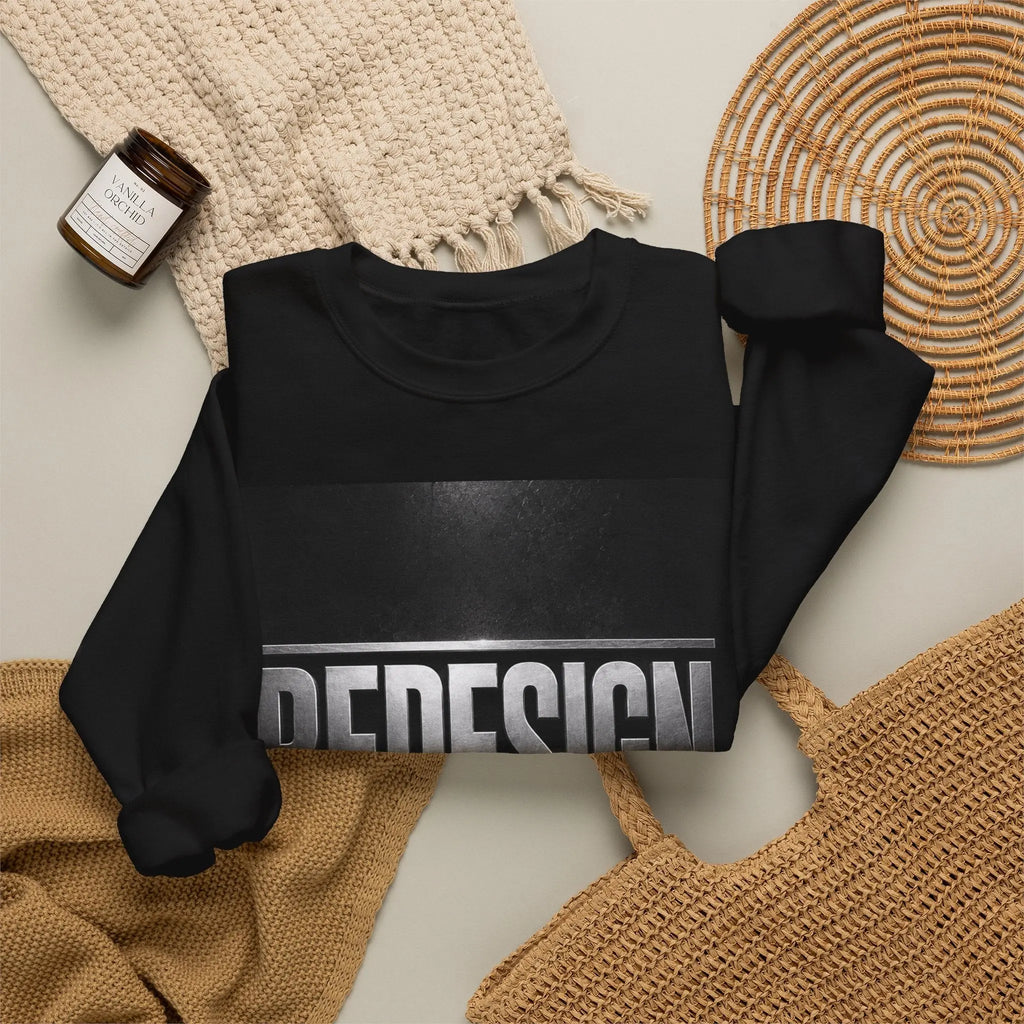 Crewneck Sweatshirt — 'REDESIGN' Front & 'Healing, Dignity, Liberation' Back Graphic Printify