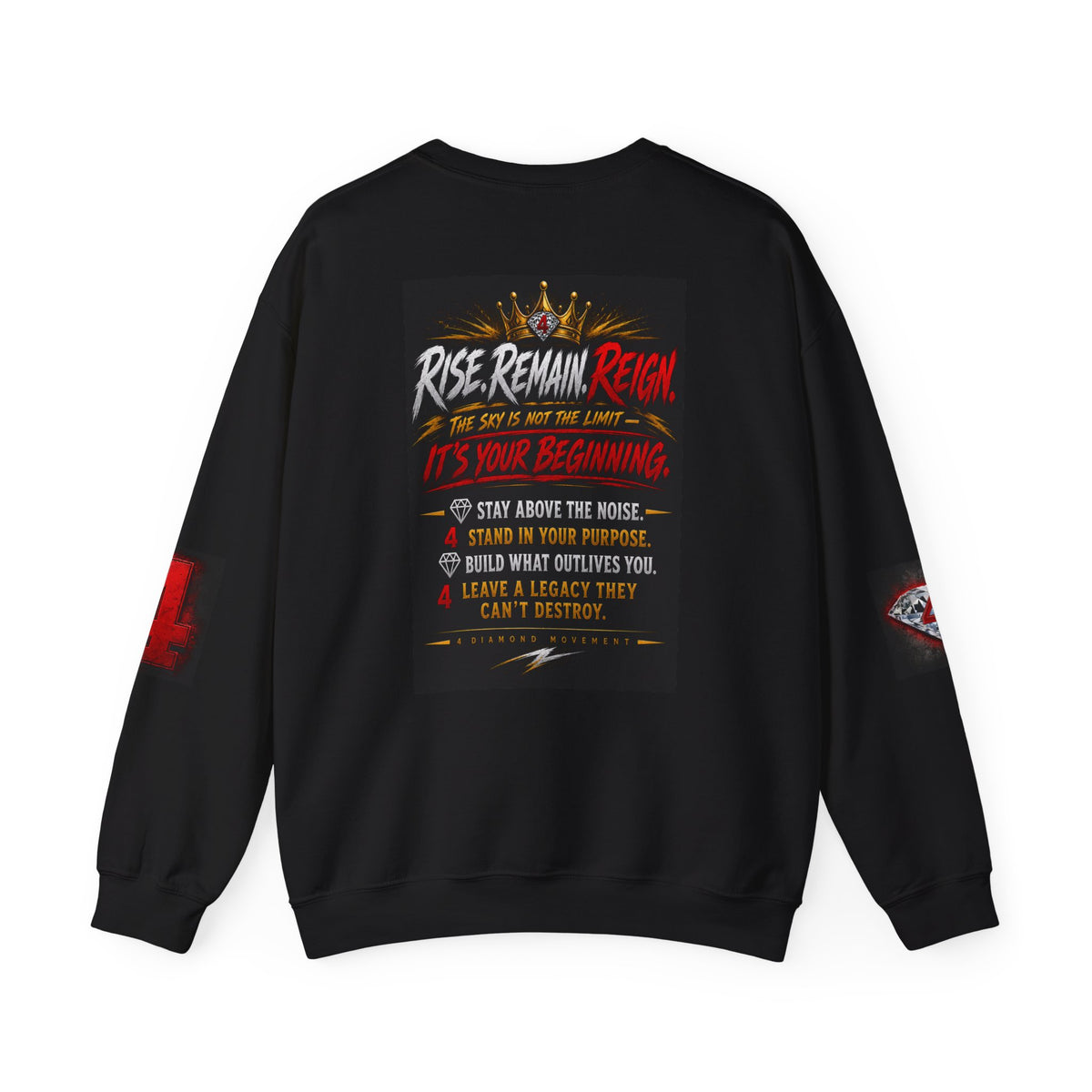 Crewneck Sweatshirt — "93 Million Miles Above These Devils" Motivational Graphic