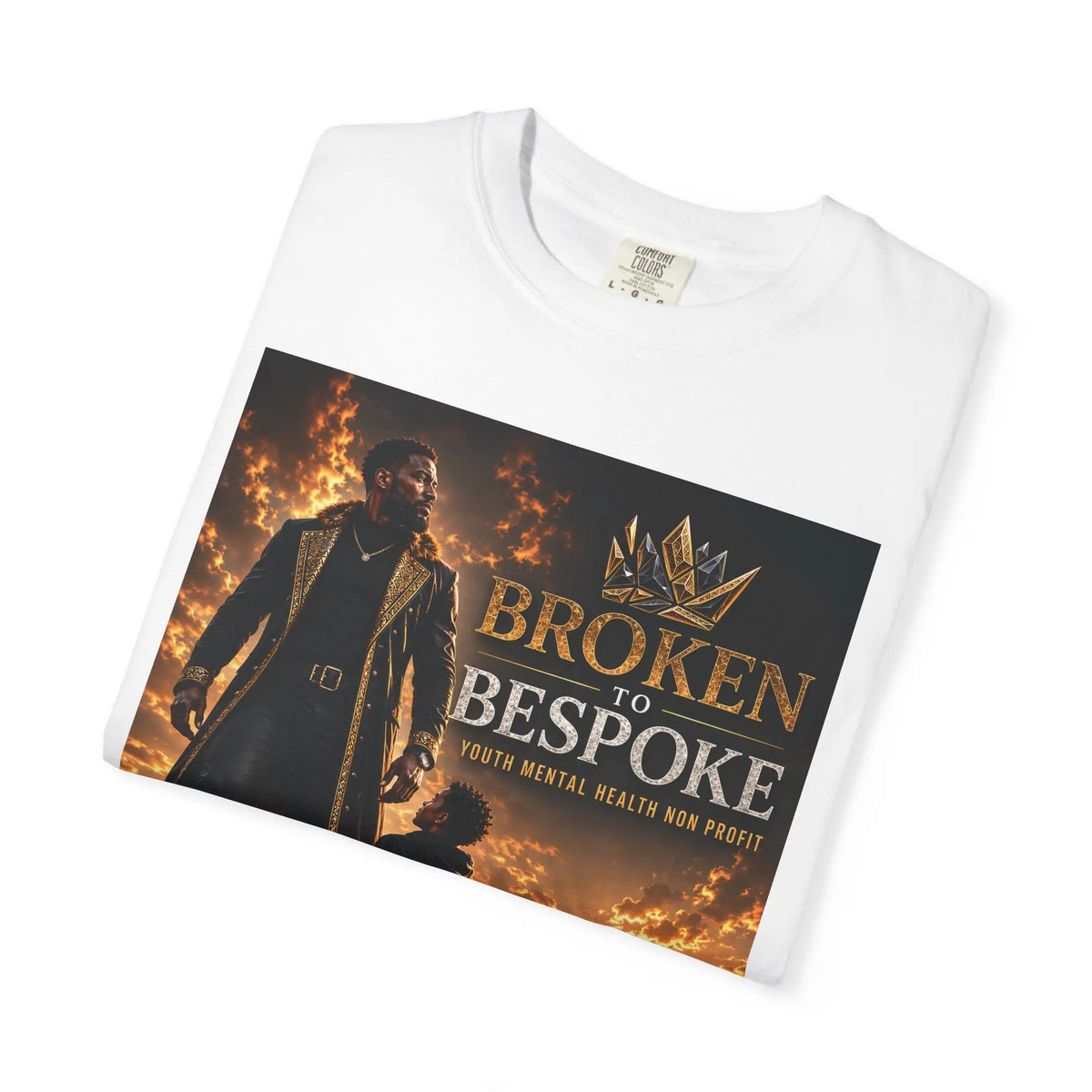 Broken to Bespoke Graphic T-Shirt — Strong Minds, Strong Hearts Motivational Tee Printify