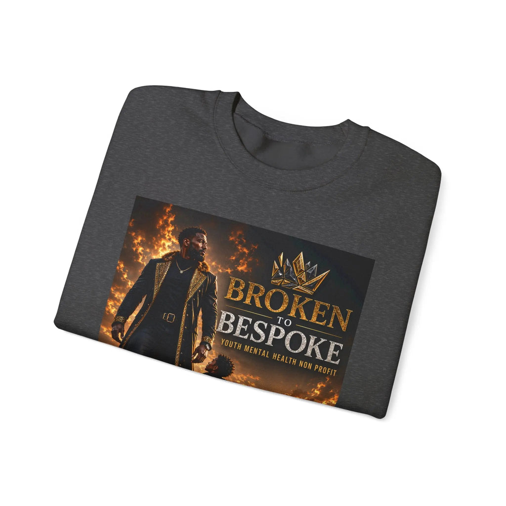 Broken to Bespoke Crewneck Sweatshirt — “Our Crown Has Already Been Bought” Inspirational Graphic Printify