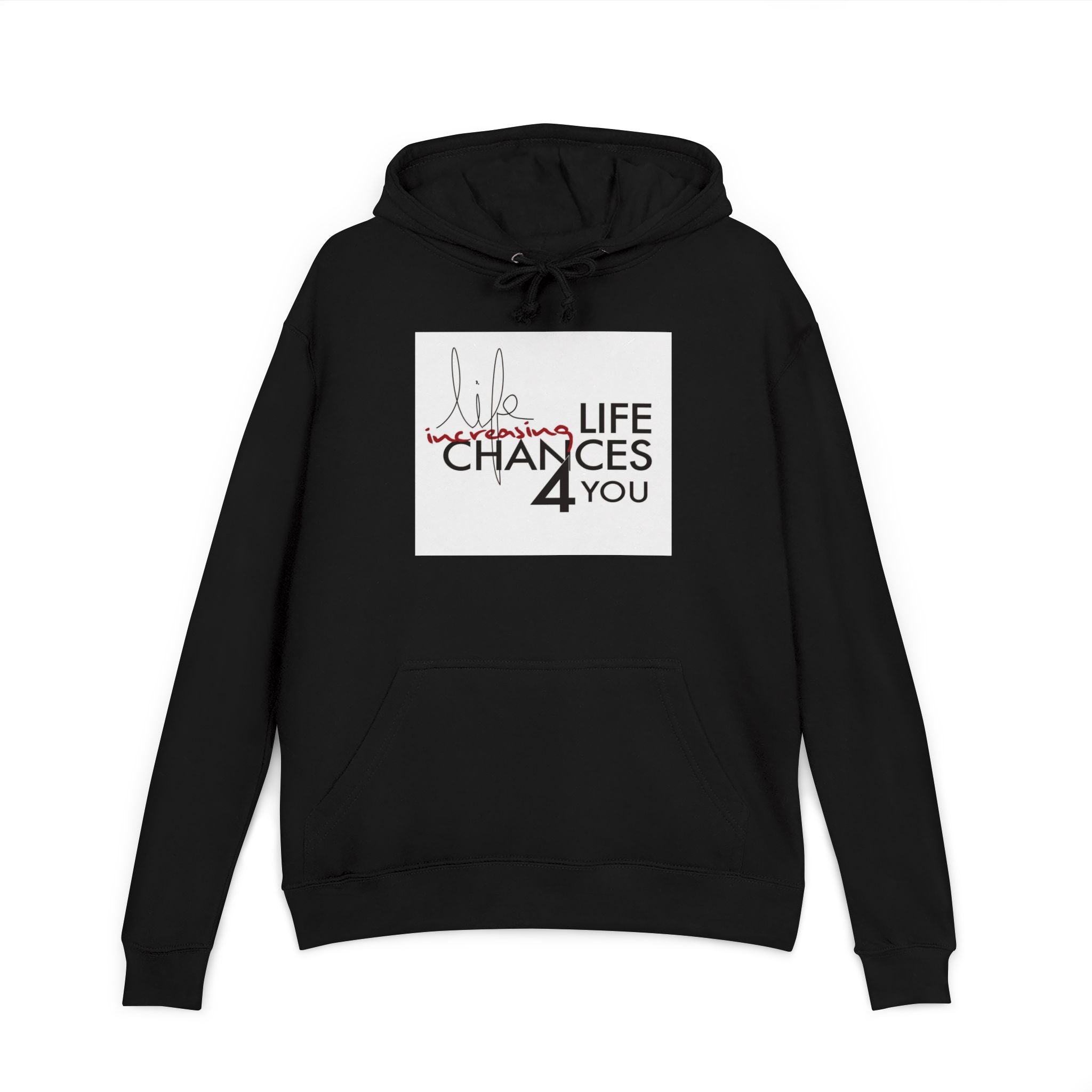 Inspirational Hoodie - "Life Becomes Chances 4 You" Cityscape Design