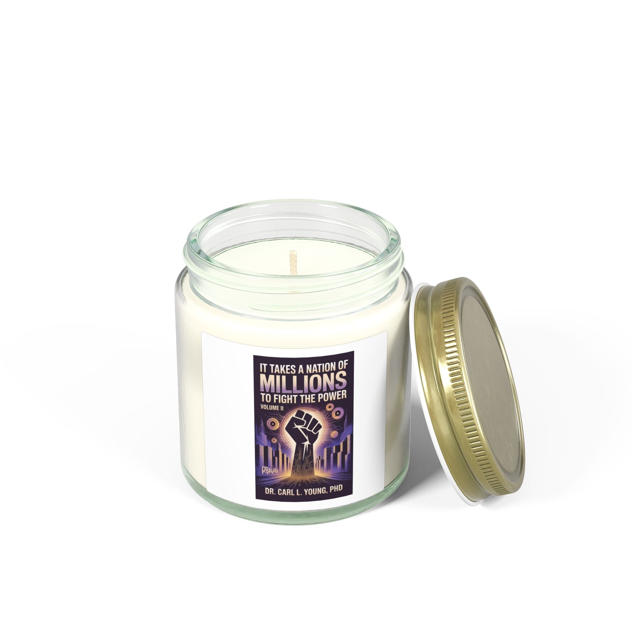Coconut Apricot Soy Candle — "It Takes a Nation of Millions to Fight the Power" Inspirational Jar (4oz, 9oz)