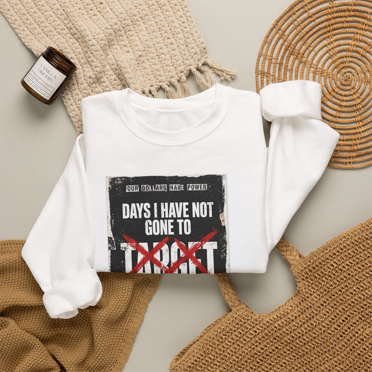 Boycott "Target" Every Dollar Is A Vote Distressed Crewneck Sweatshirt